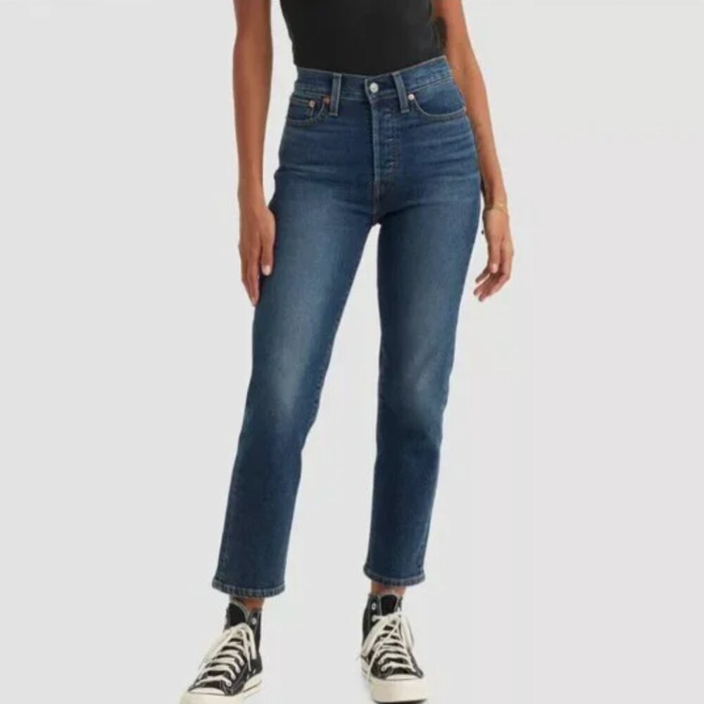 Levi’s Wedgie Straight High Rise Button Fly Crop‎ Jeans Size 26